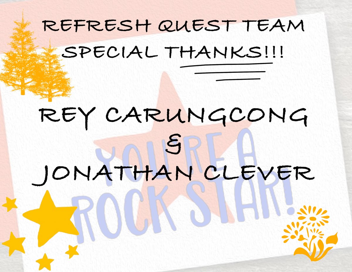 refreshquest's tweet photo. Special Thanks to these two guys who helped make Refresh Quest become a reality!! Thank you two both and congratulations!!! https://t.co/SbT3Z9TlJ6