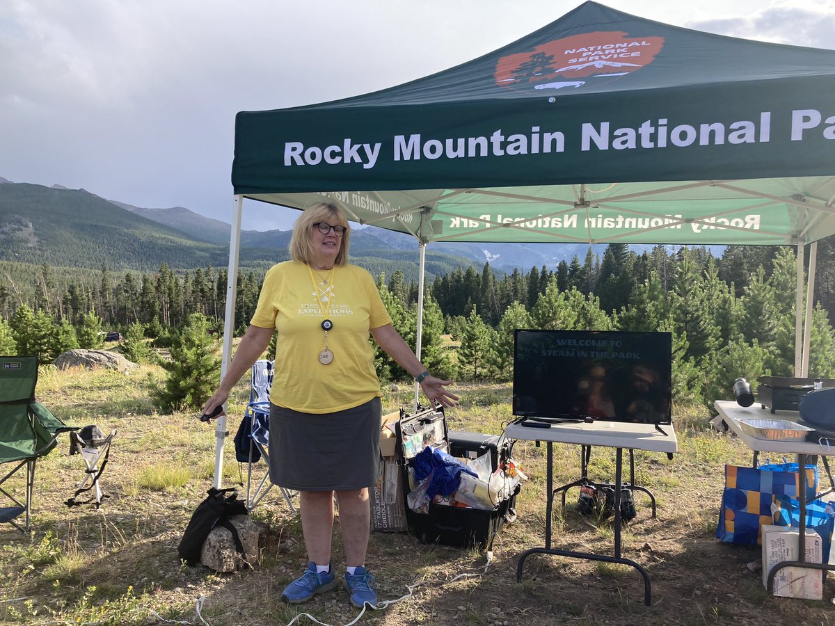 Rodney_Crouse's tweet photo. @dacia92 is at again. #STEAMinthePark @RockyNPS edition. Nothing beats this view right outside my tent. Breathtaking at 8610 feet! https://t.co/F7qOoPdmUw