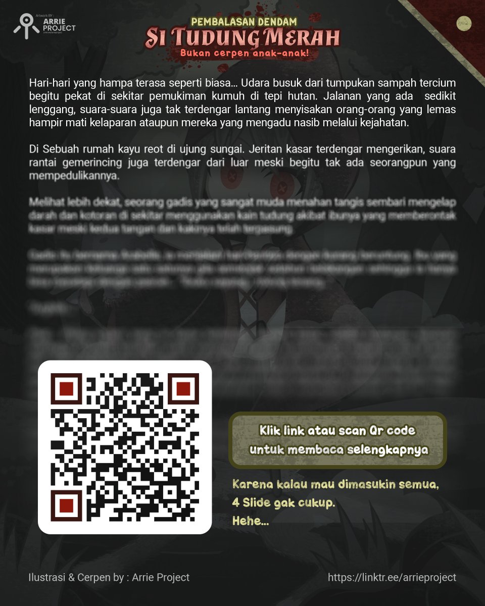 ArrieProject's tweet photo. Entah apa pikiran yang terlintas di kamar mandi waktu itu sampe ada ide bikin ilustrasi &amp; cerpen kek gini…

https://t.co/ahepkBpxIM

#artwork #2dart #digitalart #childbookillustration #digitalpainting #novel #cerpen #ceritapendek #illustration #noai #noaiart https://t.co/RFtV6RIlff