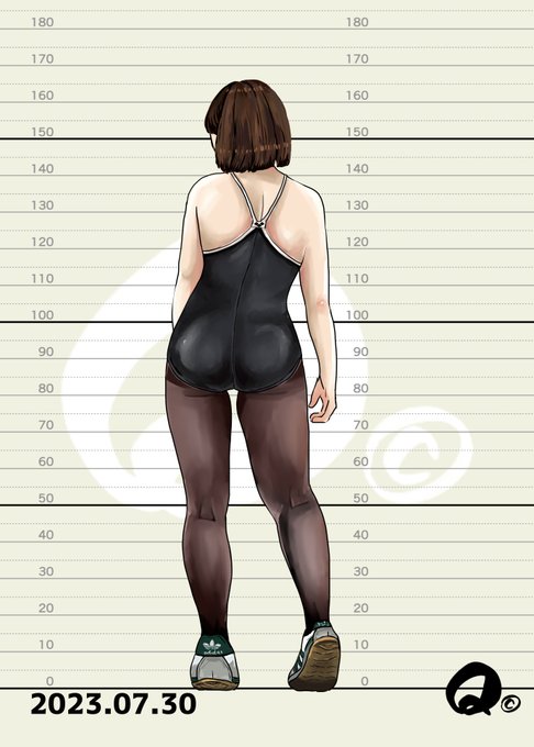 7/30㊐
⬛️黒arena⬛️
どっ尻、ヒカル先生後ろ姿😱
これで5色のarenaスク水イラスト終了で～す。 