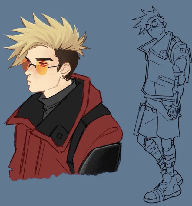 i had to draw smth based on the concept art. kind of a mishmash + added my own little additions