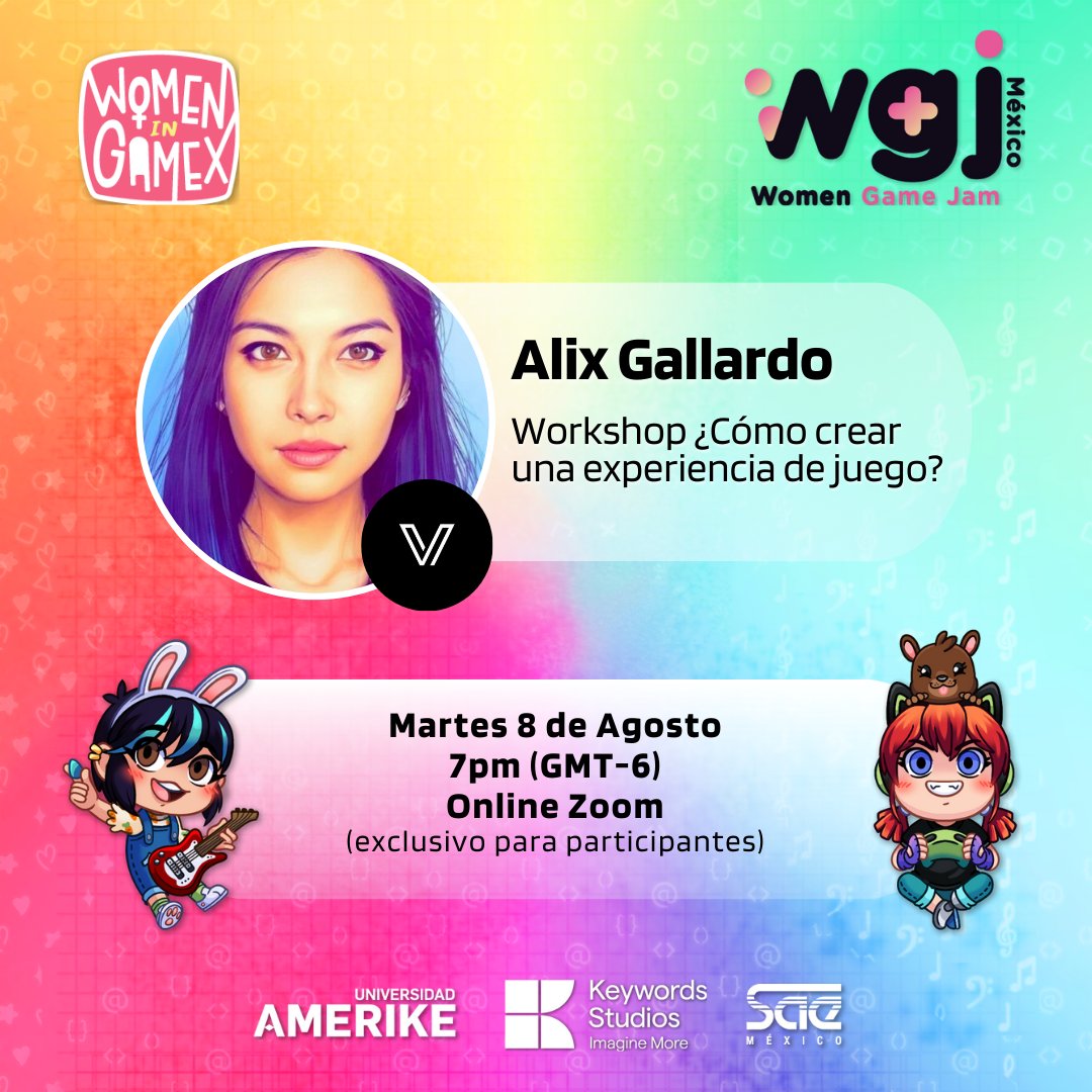 WomenInGamex's tweet photo. 💻Aprende a desarrollar experiencias 3D usando Javascript en el #worshop exclusivo para participantes de la #WomanGameJam
🙋♀️Alix Gallardo nos compartirá el engine de @verza_io para contruir modelos de juego en el navegador.
¡No te pierdas este taller! #juntascambiamoseljuego https://t.co/Eo5y0jM3Ho