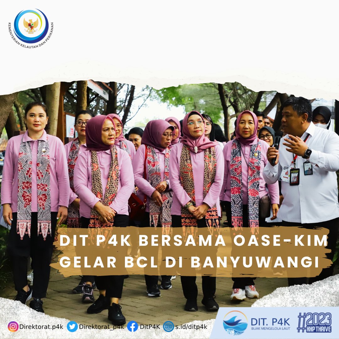 #SahabatBahari Dit P4K bersama Ibu Negara Iriana Joko Widodo dan Ibu-Ibu Organisasi Aksi Solidaritas Era Kabinet Indonesia Bersatu (OASE KIM) melaksanakan kegiatan Aksi Bulan Cinta Laut di Kawasan Wisata Bangsring Underwater Kabupaten Banyuwangi pada tanggal 25 Juli 2023.