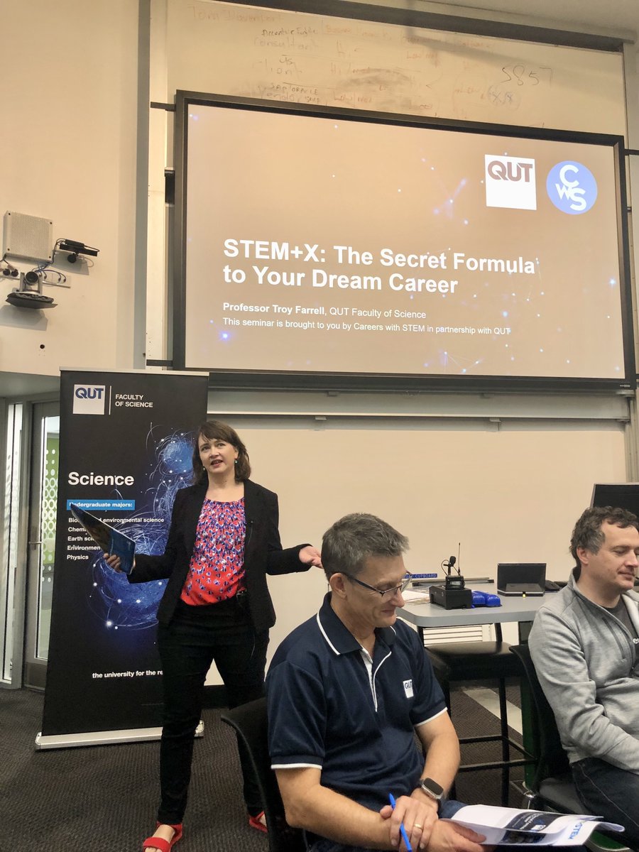 CareerswithSTEM's tweet photo. Think about careers in terms of STEM + X, where X is your passion/interest. Into fashion? Mix it with tech to create immersive beauty experiences online. Sports? Mathematicians can help athletes perform at their best. - @hcatchpole @QUT #QUTOpenDay #CareerswithSTEM #STEMdegrees https://t.co/92a3JgyC0s
