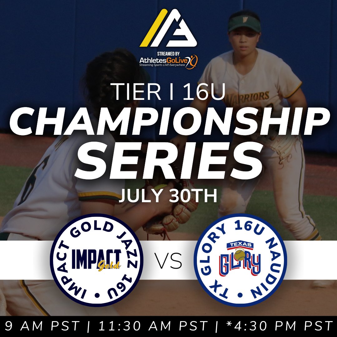 AGLSoftball's tweet photo. 𝗔𝗙𝗖𝗦 𝟭𝟲𝗨 𝗧𝗜𝗘𝗥 𝟭 𝗖𝗛𝗔𝗠𝗣𝗜𝗢𝗡𝗦𝗛𝗜𝗣 𝗕𝗥𝗔𝗖𝗞𝗘𝗧 𝗜𝗦 𝗛𝗘𝗥𝗘 👀 Catch the action 𝙡𝙞𝙫𝙚 tomorrow for free, only on AthletesGoLive!  

@AthletesGoLive @thealliancefp @TCSFastpitch @triplecrownspts @ImpactGold @TexasGlory 

🔗 https://t.co/flLnnzurxF https://t.co/EgcBsp7cjs