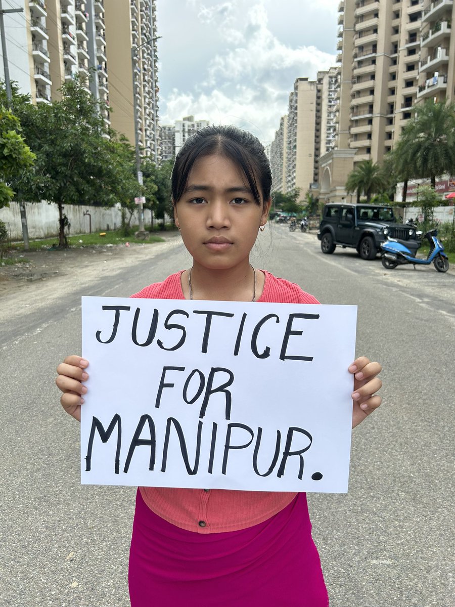 Rahul14654255's tweet photo. Stand with the people of Manipur, not with any community. 
#JusticeForManipur @LicypriyaK https://t.co/6MPB7h4Tdp