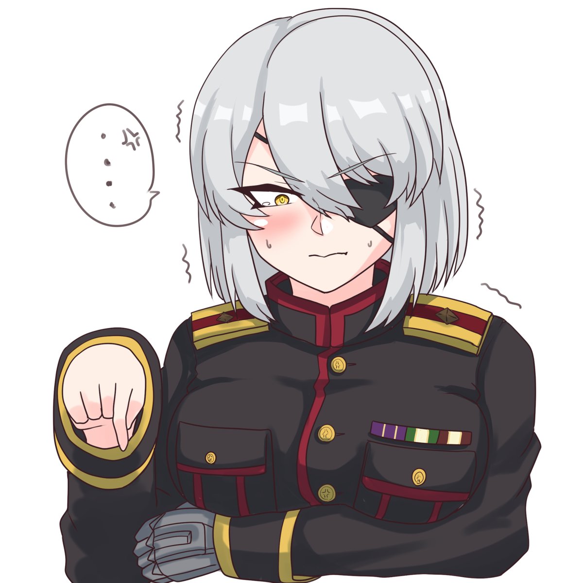 1girl eyepatch military solo yellow eyes military uniform uniform  illustration images