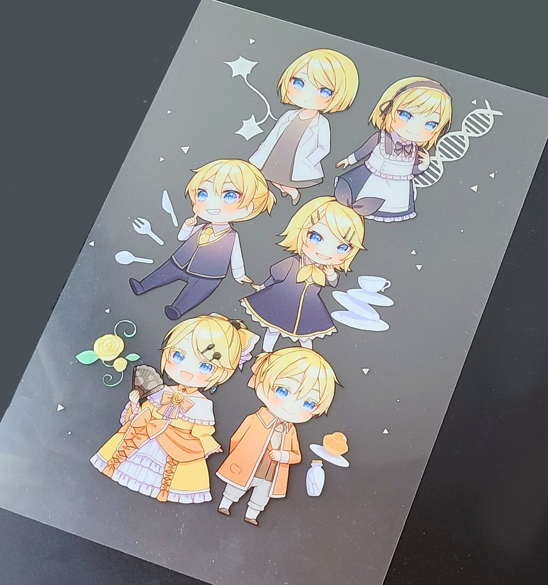 鏡音レン ,鏡音リン 「双子クリアポストカード!!かわいい!!!」|亜龍