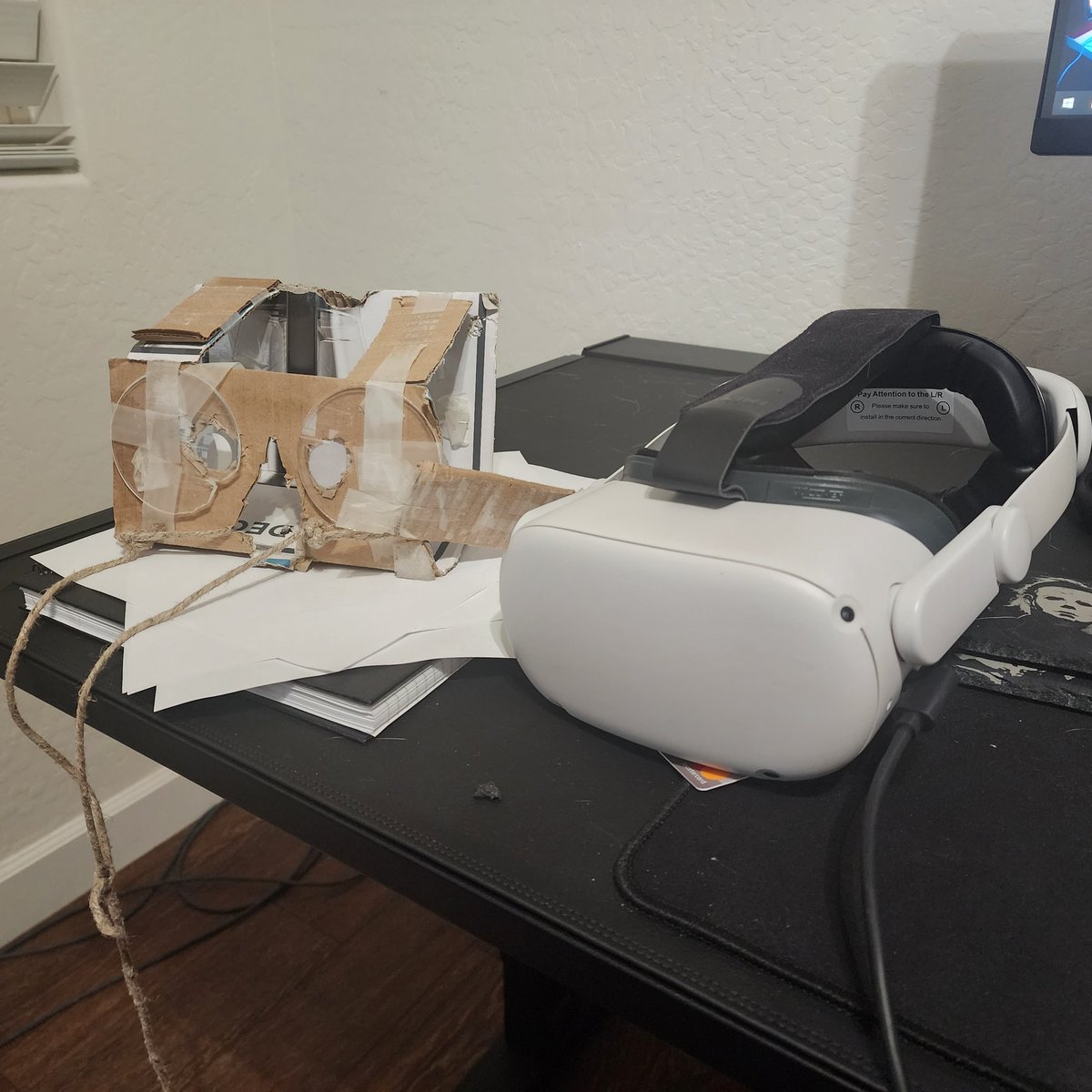 VR was out of reach when I was a lad. I taped together a box, some string, and 2 magnifying lens I found from Walmart. I'd put my phone inside of it and sure enough it worked. Today and I'm developing a VR game with my best friends and <a href="/tinyBuild/">tinyBuild | Wishlist ReStory!</a>. Never give up! #gamedev #vr