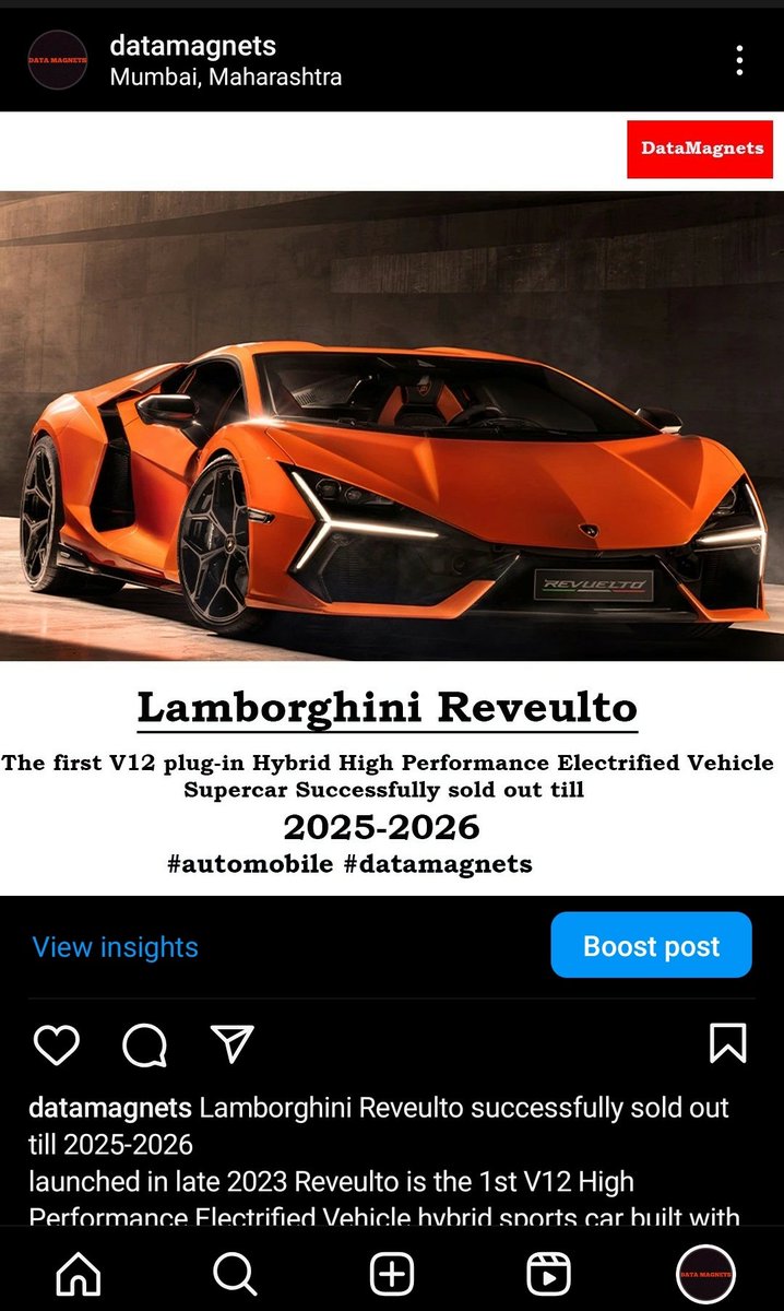 Lamborghini Reveulto successfully sold out till 2025-2026 #sunday #news #car #lamborghini #sportscar #rich #richlifestyle #millionaire #billionaire #dubai #sports #bollywood #hollywood #south #superstar #actor #movie #datamagnets #sundayfunday #love #happiness