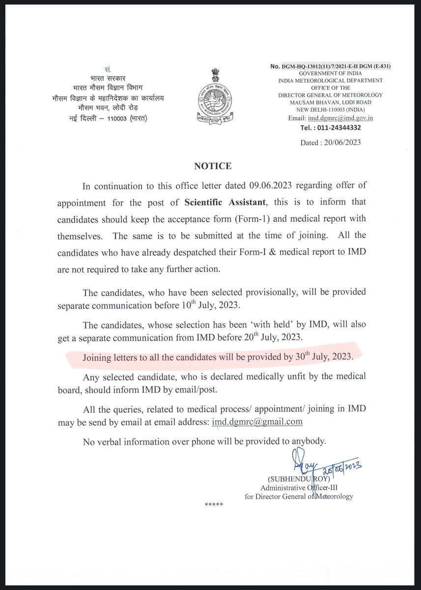singh_aada99788's tweet photo. #imd_recruitment
#imd_recruitment
@moesgoi @Indiametdept @KirenRijiju @imd_recruitment
@ANI @rojgaarmela @WMO @RijijuOffice @RWFC_ND
13 जून से लेकर आज तक नही आई ज्वाइनिंग https://t.co/XPbAXB4ChV