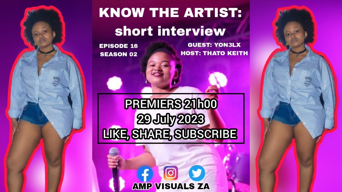 AMPvisualsZA's tweet photo. we dropping EP16:S02 tonight on the channel exactly at 9pm so pleeease get ready or get fomo 🔥📛 #Yon3lx #KTAshows #KnowTheArtist #ampvisualsza #shortinterviews #youtube #broadcastingchannel #mediacoverage #femalerappers #singers #poets #actress #creatives #contentcreators https://t.co/P8eGvxeQx6