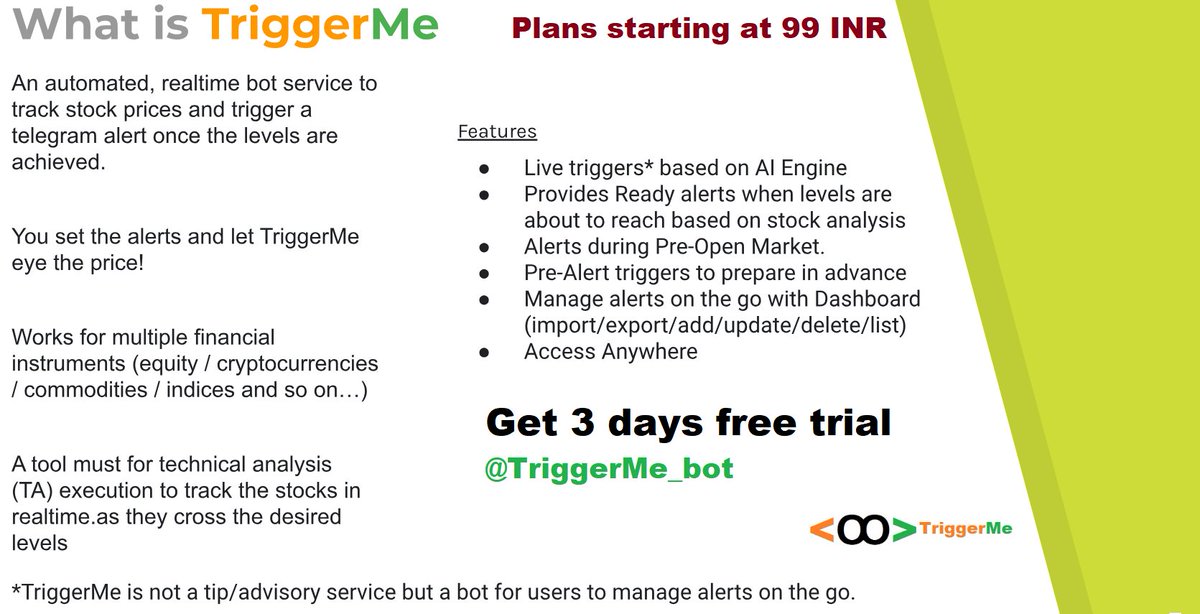 krishnakhanna's tweet image. Access #TriggerMe #Bot To track your Alerts live on #Telegram

Details: kkonline.org/TriggerMe

Video Usage: youtu.be/nUkqtxHlJO4