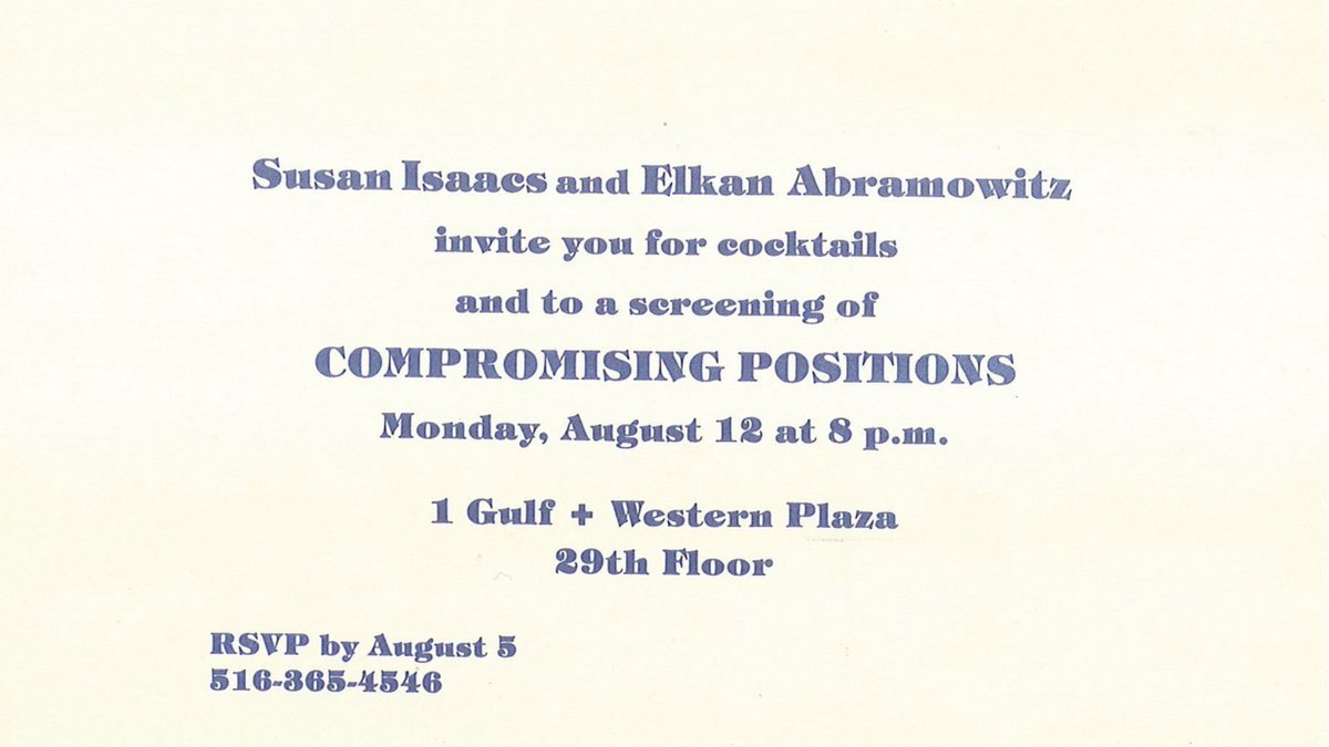 #TBT 1985 – wonderful having family and friends see the film all together, and in a screening room no less!