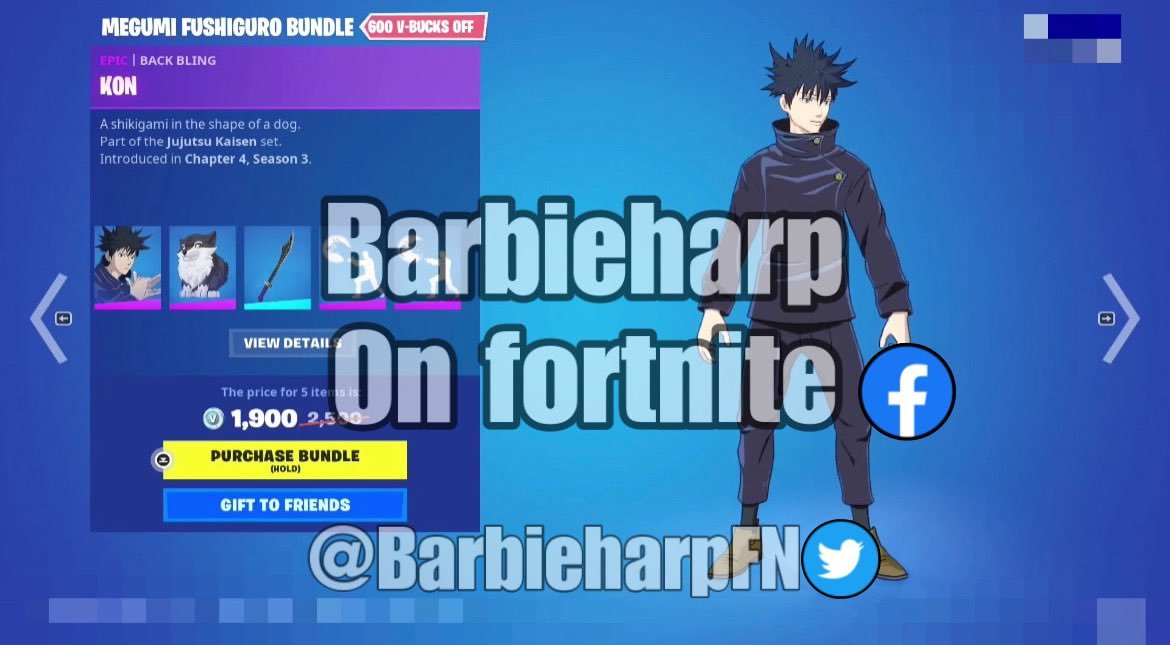 ShiinaBR's tweet photo. JUJUTSU KAISEN FORTNITE SKINS 🔥

(via @barbieharpfn) https://t.co/IvpE8CKQPW