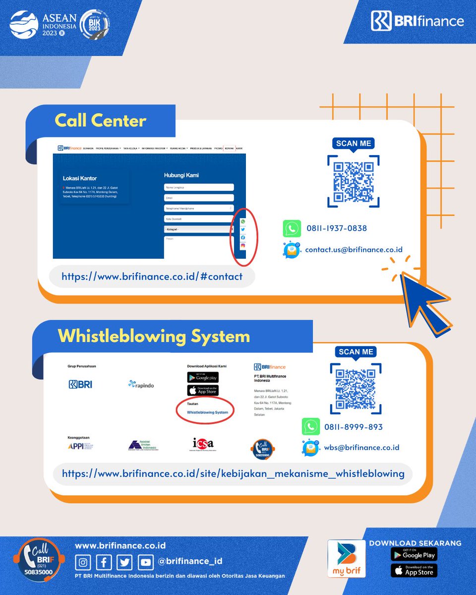 Hi Sobat BRIF,

Yuk kenali perbedaan fungsi call center dan whistleblowing. BRI Finance sudah membuatkan ringkasanya lhoo. Let’s check it out!

#BRIFinance #SobatBRIF #MyBRIf #BRI #PerusahaanPembiayaan #LayananKonsumen #Pengaduan  #LiterasiKeuangan