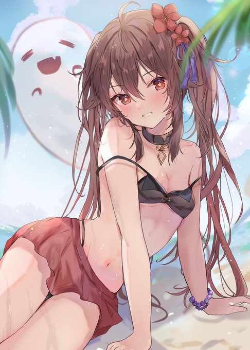 #今月描いた絵を晒そう
水着胡桃✨ 