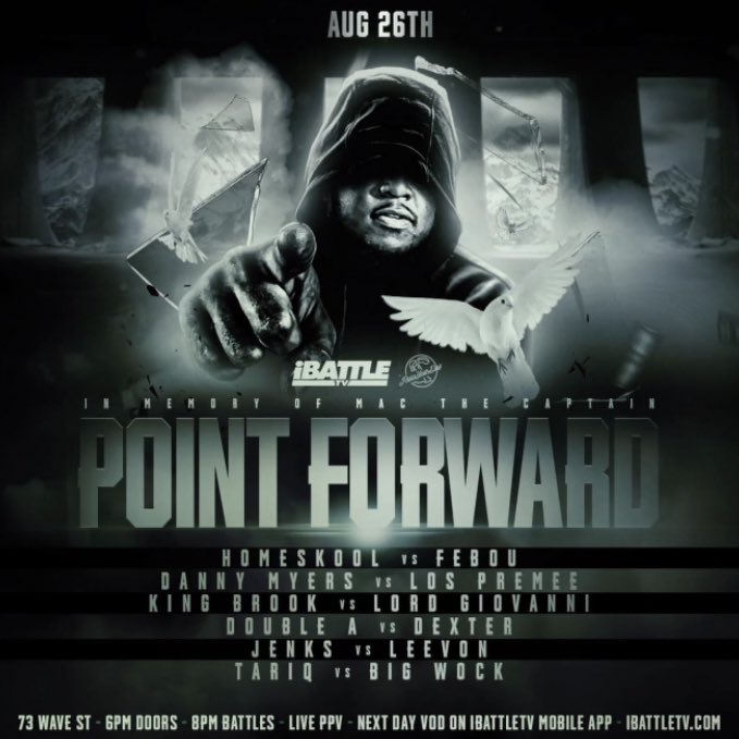 AllThingsBatRap's tweet image. LONG LIVE MAC THE CAPTAIN 🕊️

@ibattletv #PointForward 🎥🔥

• HOMESKOOL vs FEBOU
• DANNY MYERS vs LOS PREMEE
• KING BROOK vs LORD GIOVANNI
• DOUBLE A vs DEXTER
• JENKS vs LEEVON
• TARIQ vs BIG WOCK