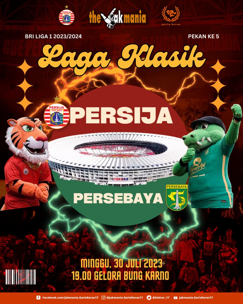 𝙏𝙖𝙢𝙪 𝘿𝙞𝙡𝙖𝙧𝙖𝙣𝙜 𝙈𝙚𝙣𝙖𝙣𝙜‼️

Pertandingan Ke-5 BRI Liga 1 2023/2024 

⚔️ PERSIJA vs Persebaya
🗓️ Minggu, 30 Juli 2023
🕟 Kick Off 19.00 WIB
🏟️ Stadion Utama Gelora Bung Karno, Jakarta

#GuePersija
#GueAnakJakarta
#BanggaJakmania