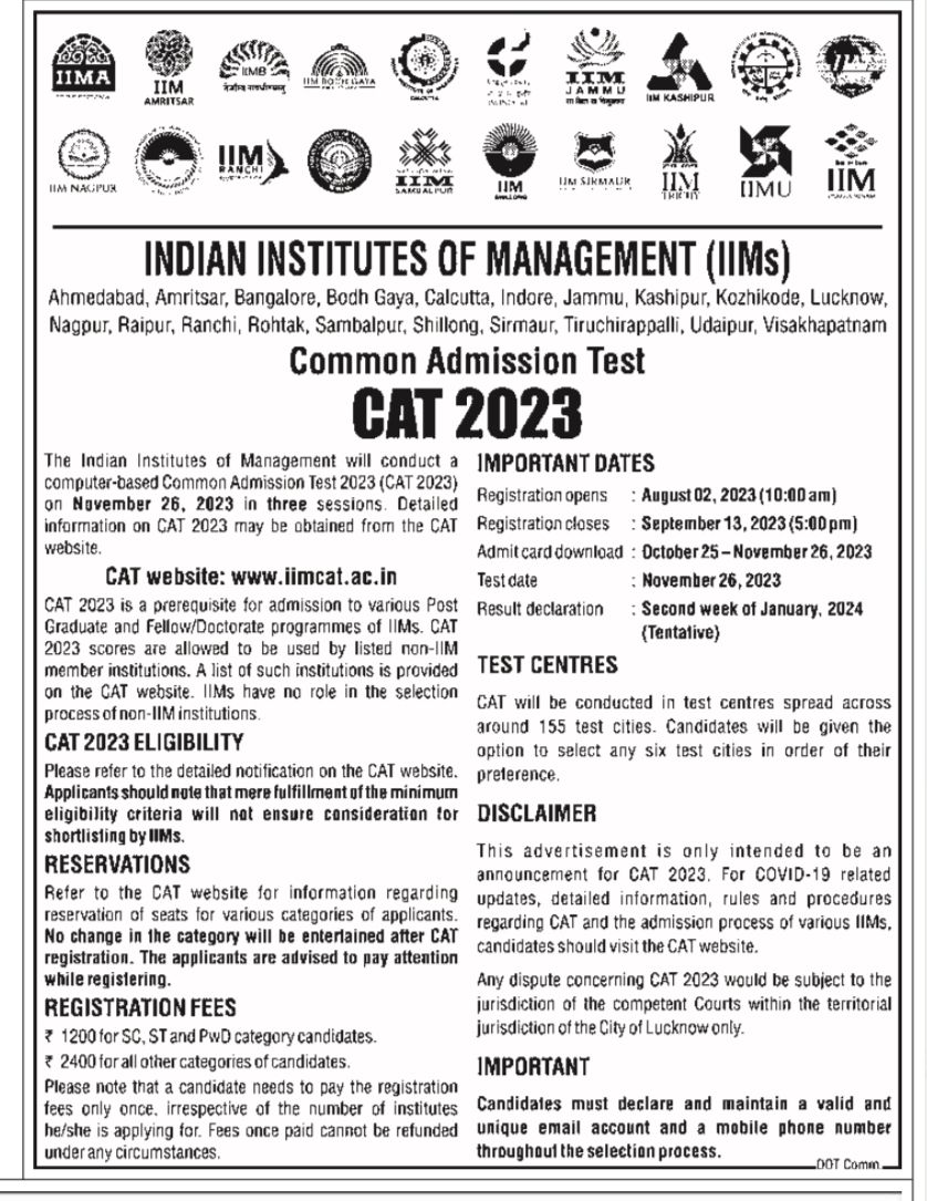 DrHarivanshC's tweet image. #MBA23 #CAT23 #IndianBschools  @AICTE_INDIA @EPSIIndia @BIMTECHNoida @directorBIMTECH @dpradhanbjp   CAT 2023 will be held on November 26,2023. Be ready, steady &amp;amp; go! Today is the day to start your odyassy for getting entry into best bschools!