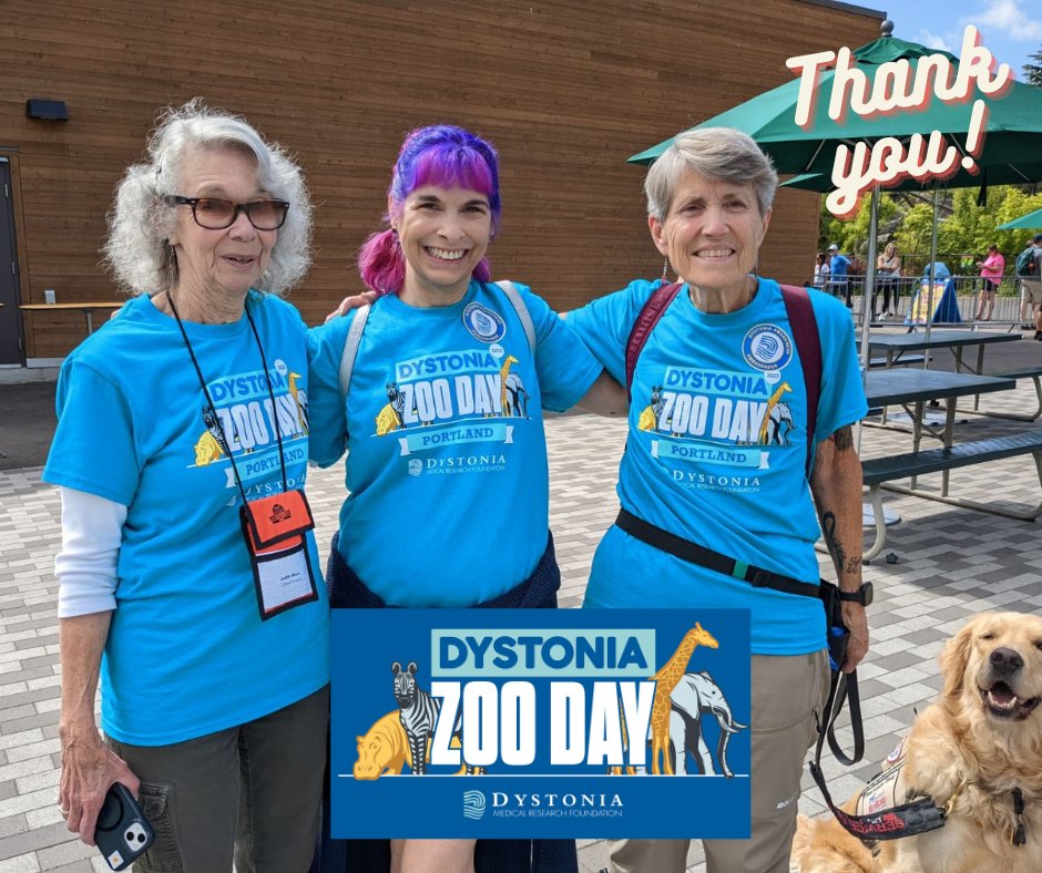 dmrf's tweet photo. THANK YOU to everyone who came to DMRF's Portland's #Dystonia Zoo Day. A HUGE thank you to DMRF volunteer and Community Leadership Council member Dee Linde, along with fellow event committee members Erinn Stimson & Judith Mason for all of their amazing work. #letszoothis https://t.co/7ZwGG5lbrc