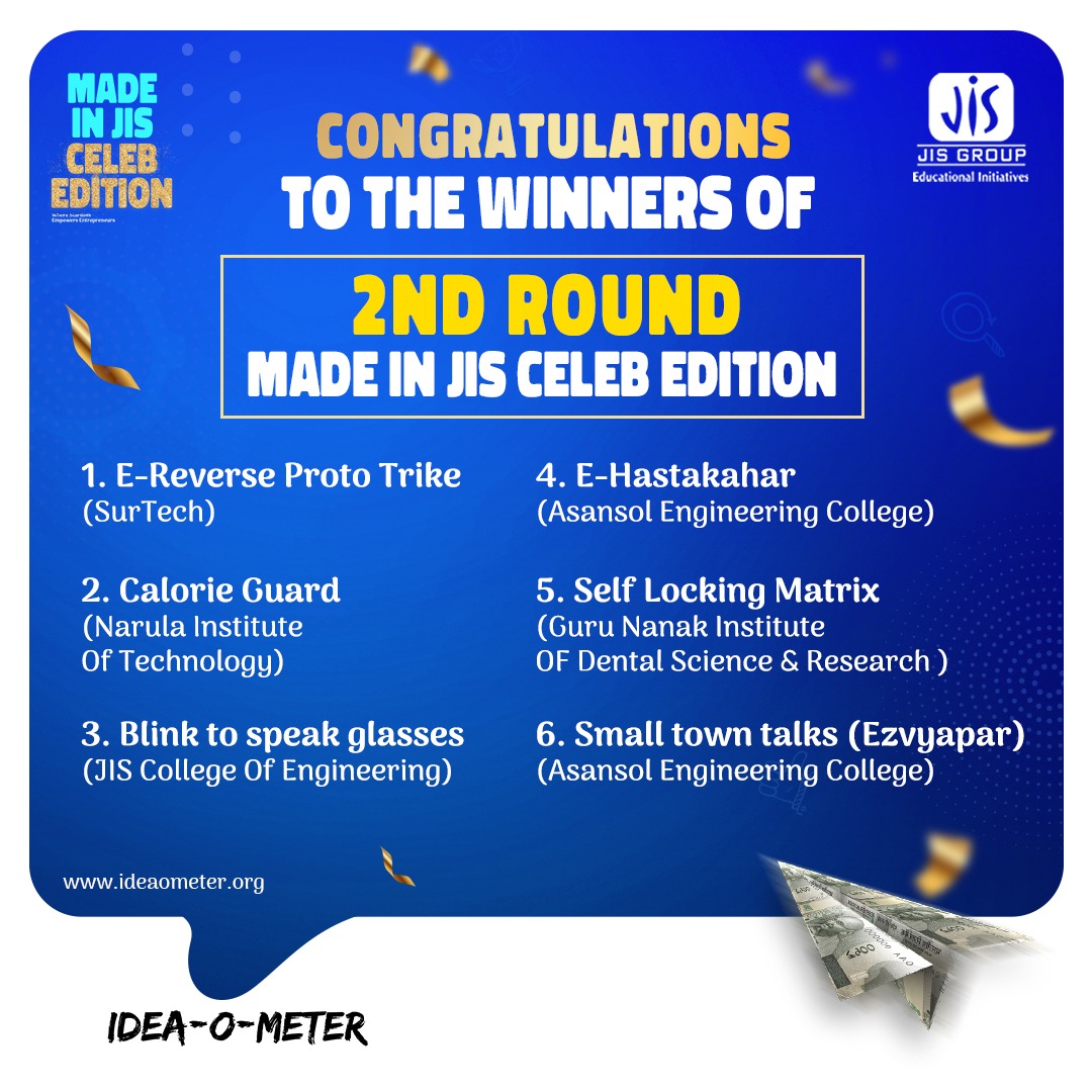 nitnarula's tweet photo. Congratulatulations to 
CALORIE GUARD project from CSBS:
Arghyadip Biswas (Lead)
Prabuddha Chatterjee
Priyanka Ghosh
Mehul Shaw
Saumyadeep Das
#narula #educationbeyondordinary #jisgroup #sharktank #ideaometer  #celebrityedition #Kolkata #engineering #Entrepreneurship #nit https://t.co/lxieByNOpU