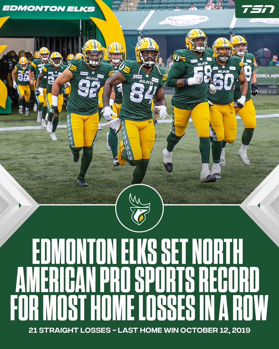 The Elks' loss to the BC Lions breaks the North American Pro Sports Record.