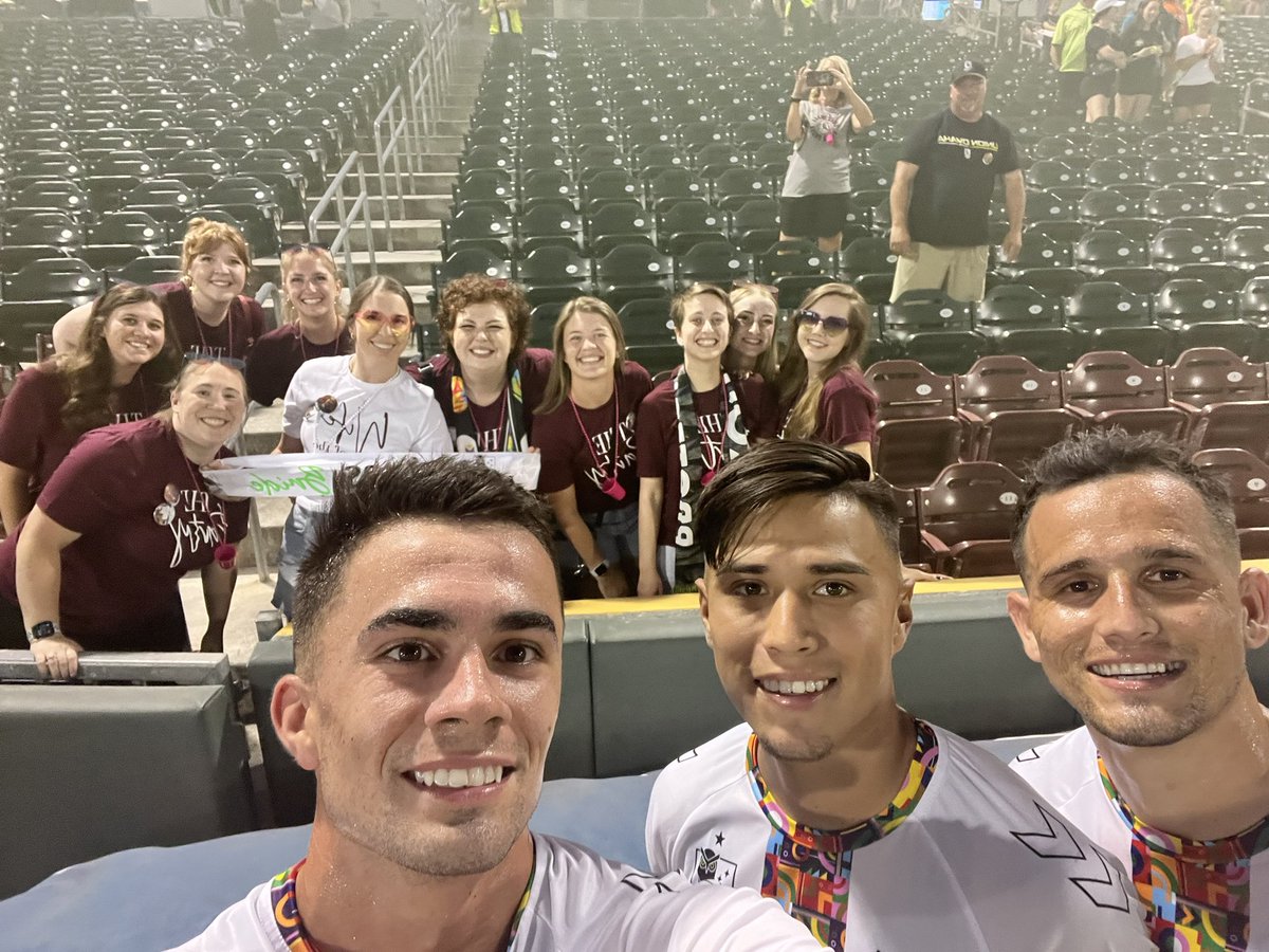 RachelBurrack's tweet photo. Thank you @Union_Omaha for an amazing game! And a special thank you to the boys for taking pictures with the group post game! A special night for our special bride!! https://t.co/X3gqWXLUbQ