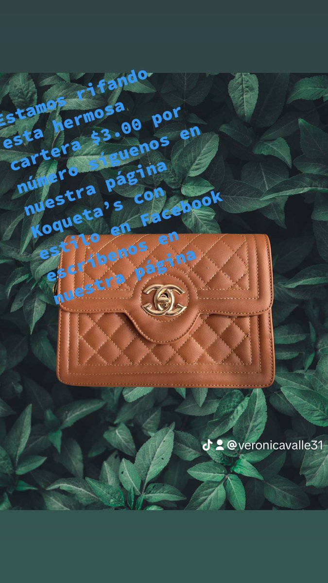 NanaCruz73's tweet photo. Rifa cartera Chanel por solo 3.00 el número síguenos en nuestra página de Facebook como Koqueta’s con estilo https://t.co/3LpQoSgGo0