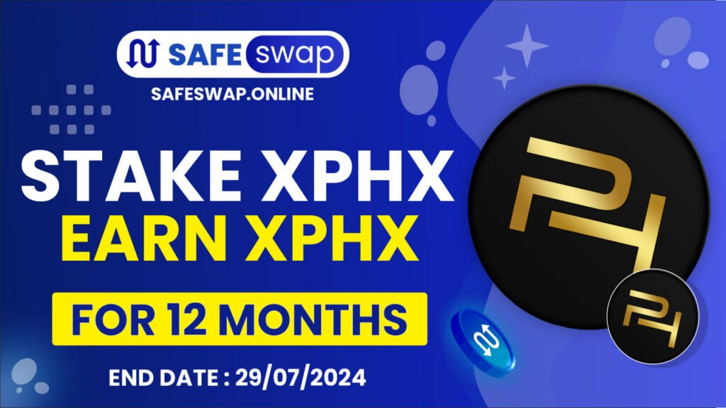 STAKE XPHX AND EARN $XPHX , FOR 12 MONTHS 🔥🔥Attention SafeSwap Online Users🔥🔥 We are thrilled to announce the launch of the first-ever staking pool for $XPHX token on SafeSwap Online platform. Starting from today, you can begin staking your $XPHX and earn rewards!