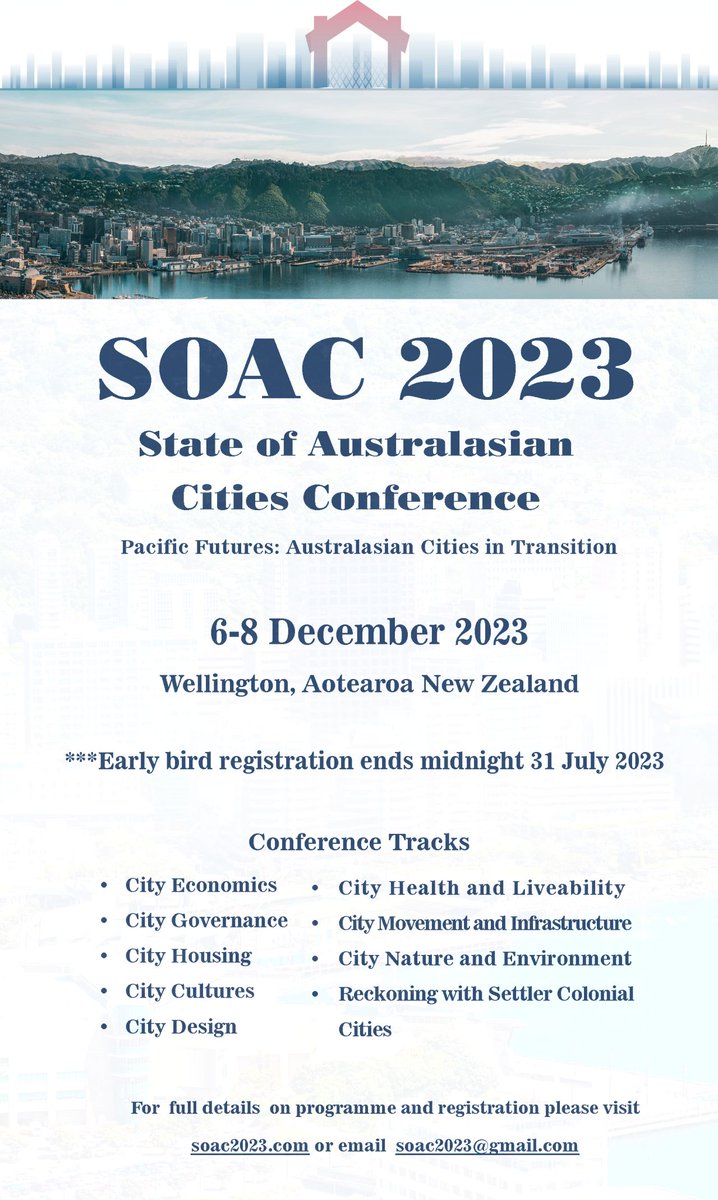 Early bird Registration closes tomorrow! Hurry up! 👏 Register now to secure your spot at #SOAC2023 Conference in Wellington and take advantage of the discounted rate by July 31st. 👏 Registration link: lnkd.in/gqs5iXfY 👏 Programme: lnkd.in/gU22yDH4 @ACRN_SOAC