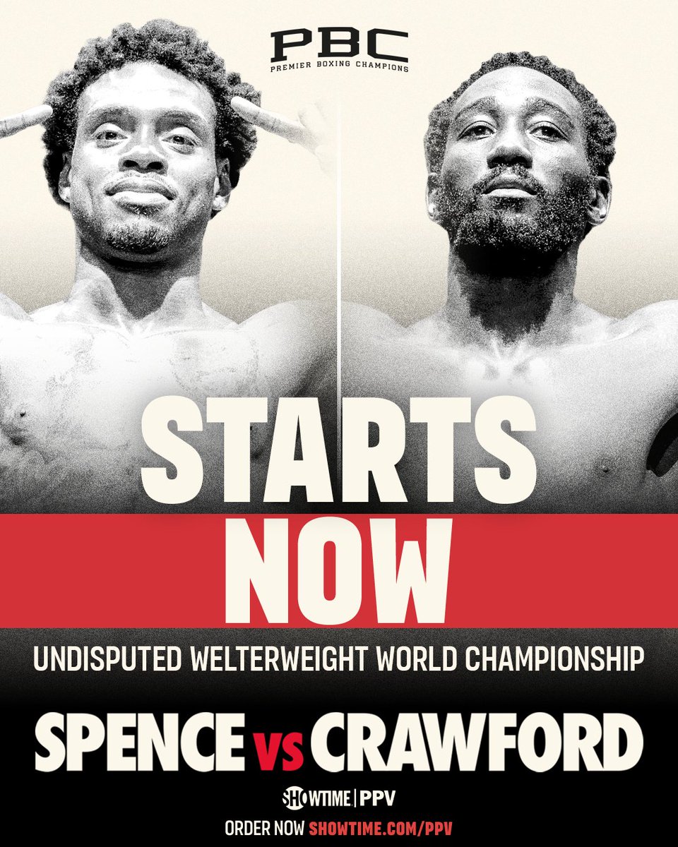 All the Smoke Boxing (@atsboxing) on Twitter photo A bout that will define an era.
<a href="/ErrolSpenceJr/">Errol Spence</a> vs. @TerenceCrawford STARTS NOW on Showtime PPV.
#SpenceCrawford | showtime.com/ppv A bout that will define an era.
<a href="/ErrolSpenceJr/">Errol Spence</a> vs. @TerenceCrawford STARTS NOW on Showtime PPV.
#SpenceCrawford | showtime.com/ppv