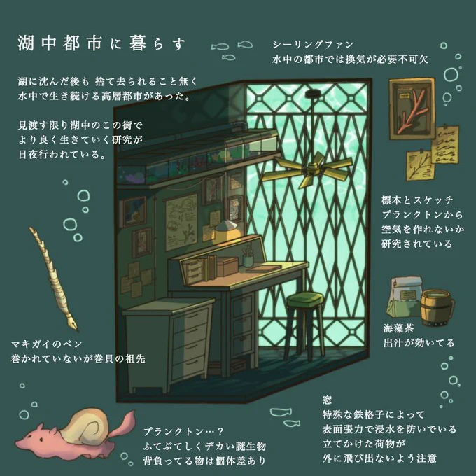 こんな絵も描くんです  #架空の世界の旅をする