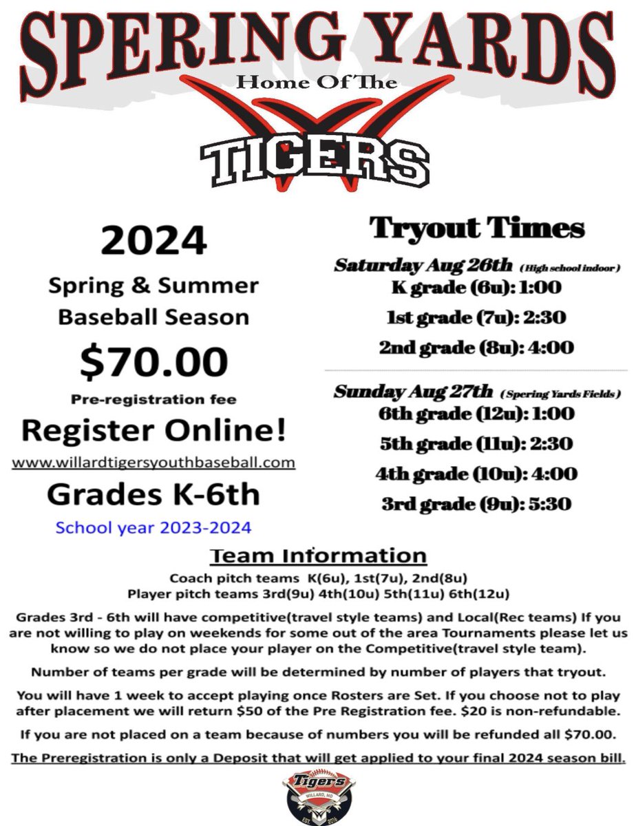 WillardTigersYouthBaseball tweet media