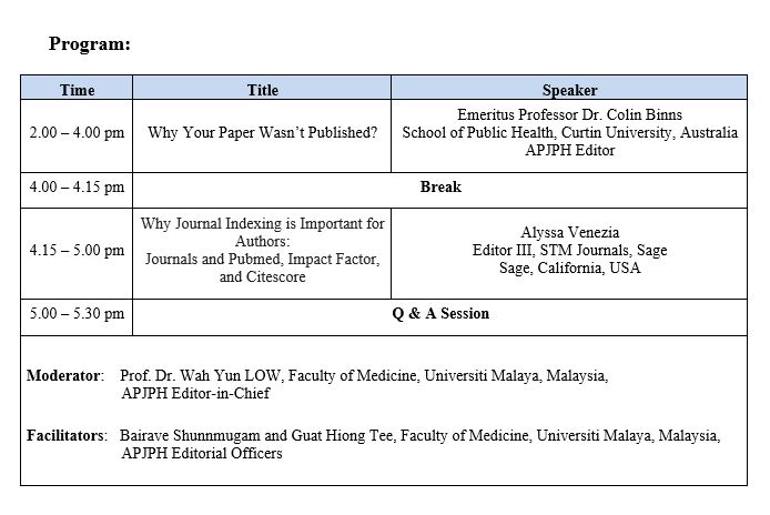 APJPH_'s tweet photo. APJPH once again will be organising a pre-conference workshop in the upcoming 2023 APACPH Conference that will be held at Borneo Convention Center, Kuching from 30th Oct - 1st Nov. 

Click the link below for early bird registration! https://t.co/QesPc5GYYe https://t.co/s6u8sDFj7B