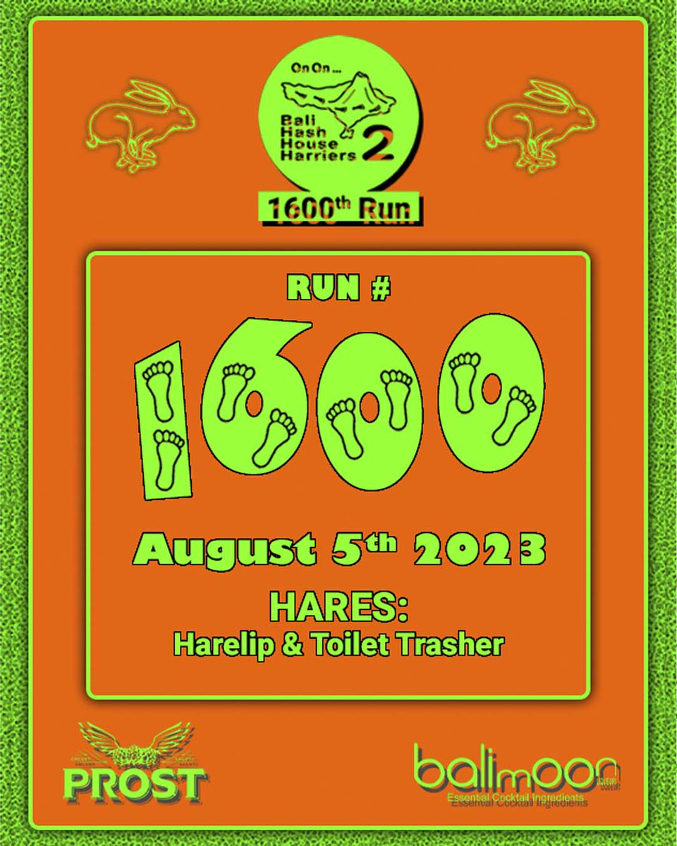 BaliHash2's tweet photo. Upcoming this week August 5th the Bali Hash 2 1,600th run and celebration Party. Follow us to find out where!
@ProstBeer @BalimoonBali
#bali #balihash2 #hashinginparadise #olahraga #prostbeer #balimoon #followmetothebeer https://t.co/eizTYGEkcD