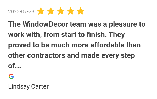 windowdecorusi's tweet photo. New 5.0-star Review: "The WindowDecor team was a pleasure to work with, from start to finish. They proved to be... https://t.co/jowMBBomdf
