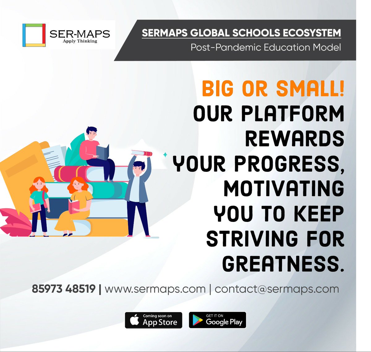 Sermaps_App's tweet photo. Big or small! Our platform rewards your progress, motivating you to keep striving for greatness.π©βπ»π’
Website - https://t.co/aC0qKZOurz
#edtech #edtechindia #sermapsedtech #globalschoolsecosystem #gamifiedlearning #gamifiedclassroom #gamifiededucation https://t.co/4m8LVonWzI