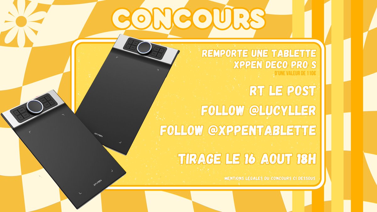 A l'occasion de mon départ en vacances + de l'anniversaire de XPPEN petit concours ! Gagne ta tablette XPPEN DECO S d'une valeur de 110€ :D Pour ca c'est facile : RT le post Follow @XPPentablette et @LucylleR Tirage le 16 août , 18h ! Bonne chance