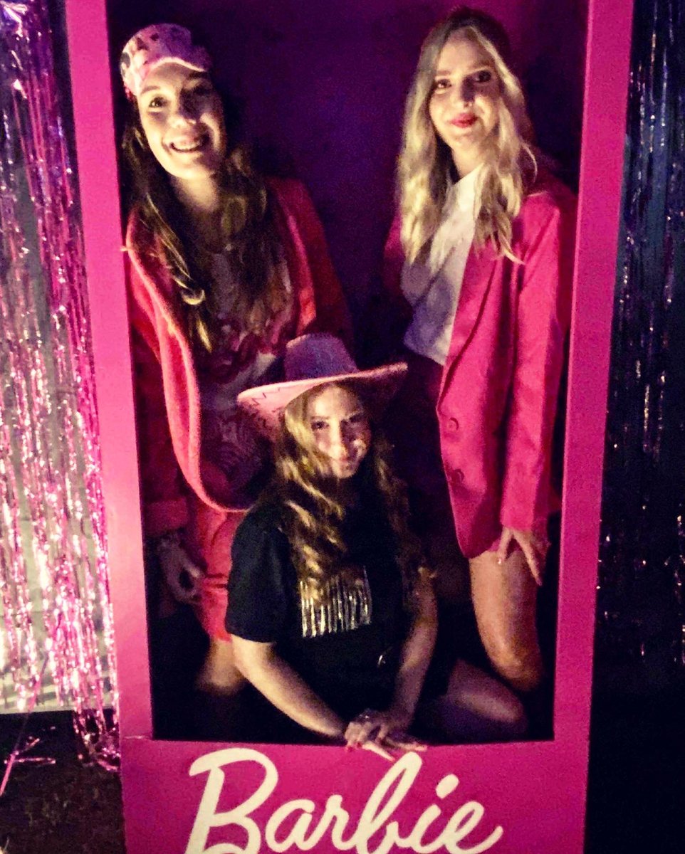 SarahKateSteger's tweet photo. How lucky am I to have colleagues who aren’t just a source of daily inspiration for me, but who are there for you on the tougher days, and on the nights you just want to dress up in pink, dance, laugh and eat Barbie birthday cake. #journolife #barbie https://t.co/nGIsOerF6u