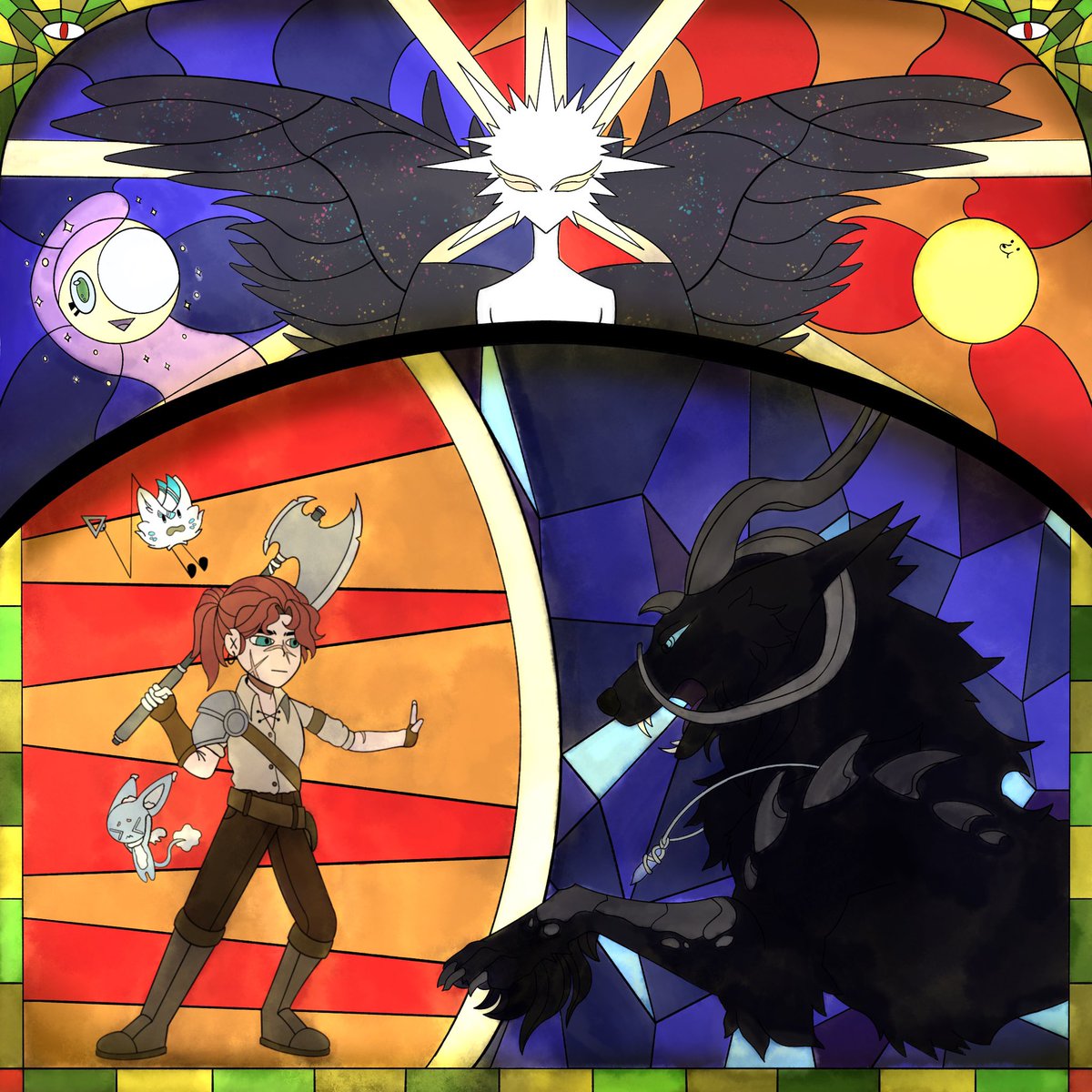 scooterulez's tweet photo. @ScottFalco ArtFight, experimented making stained glass https://t.co/f3n1F5EF68