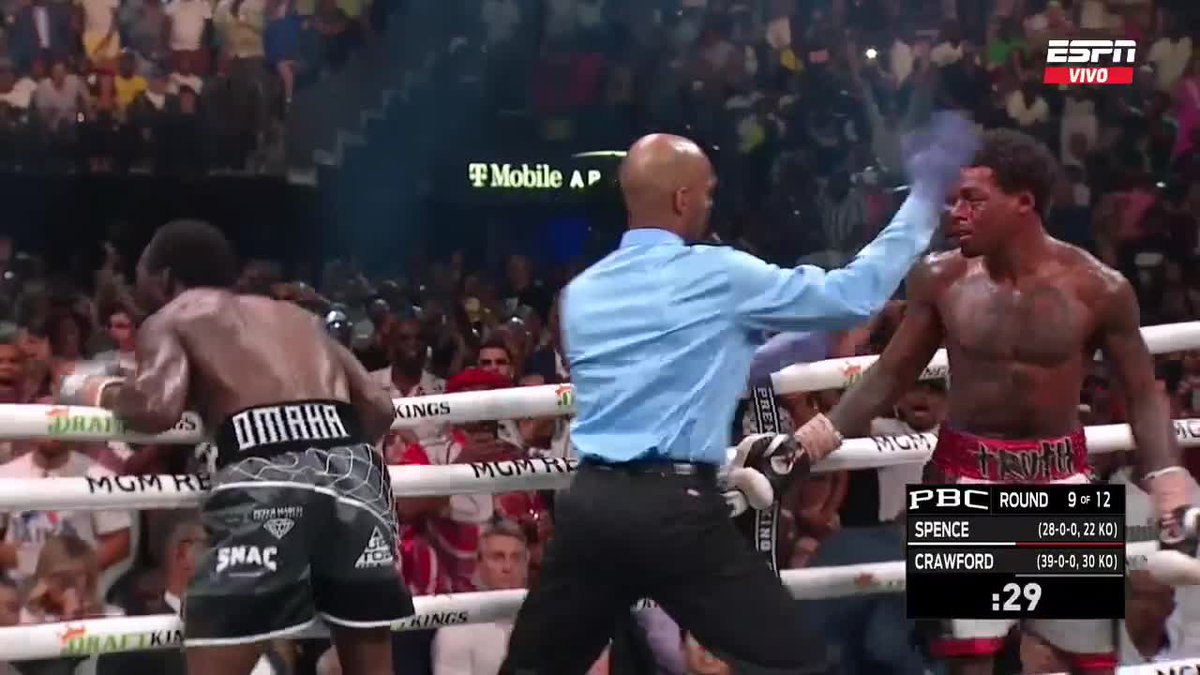 ESPNKnockOut's tweet photo. BOLETO GRATIS AL PAÍS DE LOS SUEÑOS CORTESÍA DE TERENCE CRAWFORD

El referee detuvo la pelea durante el noveno asalto

🔥 EN VIVO 🔥 por #ESPNKnockOut 

📺 @StarPlusLA 

#SpenceCrawford https://t.co/9t9Ewl3Eyj