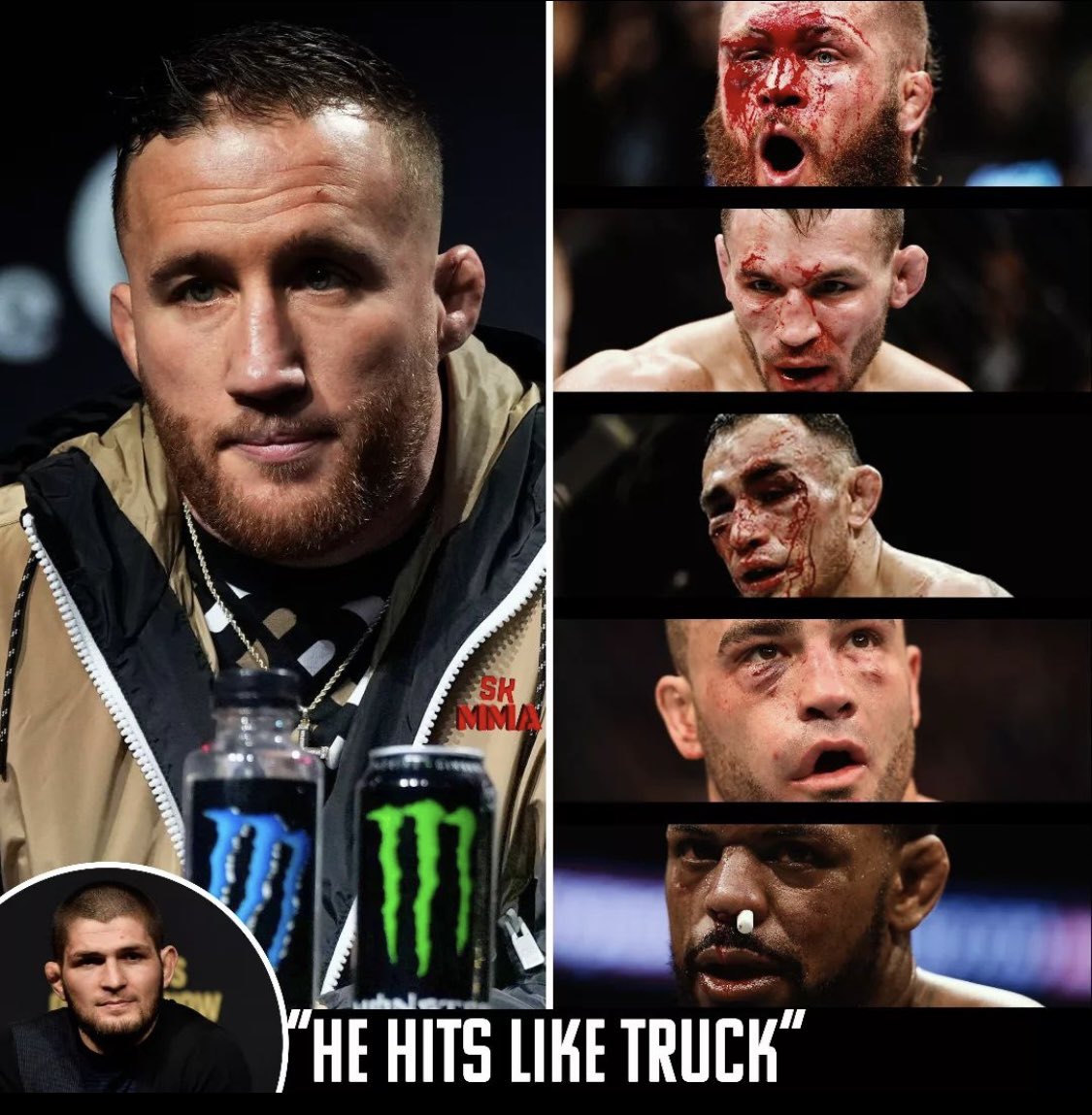 Khabib Nurmagomedov about Justin Gaethje: “This guy hits like a truck” #UFC291