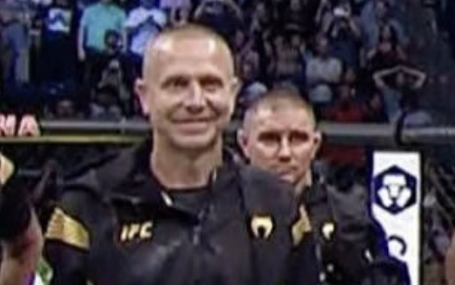 Trevor Wittman’s reaction to seeing Gaethje land the same kick that ko’ed Usman