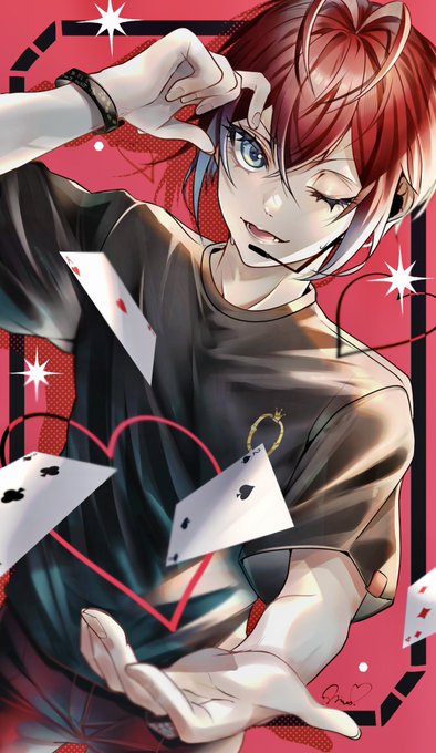 「playing card red hair」 illustration images(Latest)