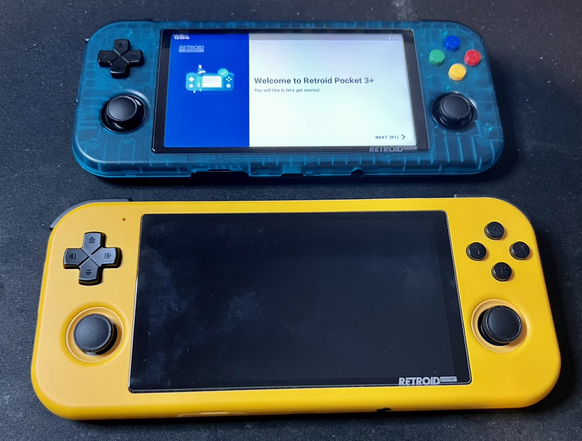 3DOgaming's tweet photo. Retroid Pocket 3+ and the Retroid Pocket 3. @RetroidPocket 

Do you have one or another retro handheld? https://t.co/y83MsjiyQG
