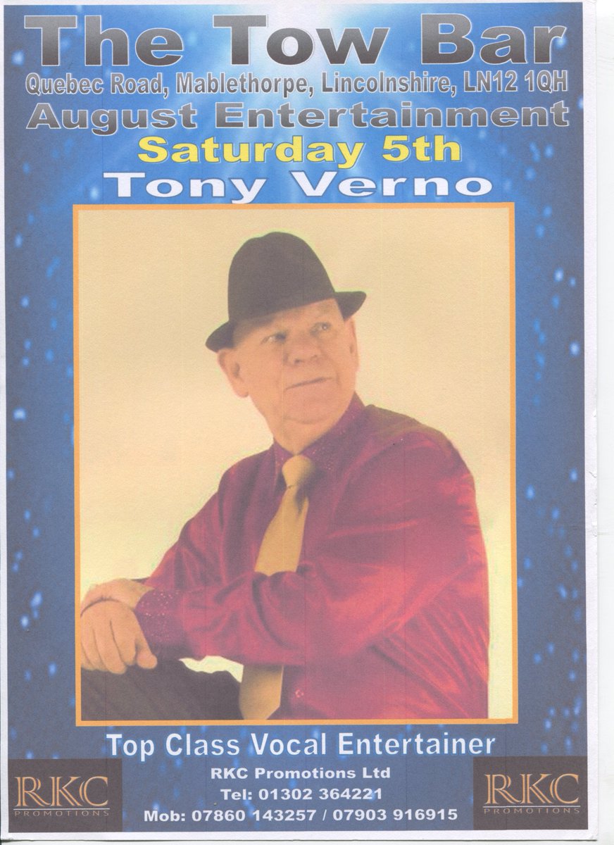 Live on Stage from9.00 pm
Bingo in the intervals