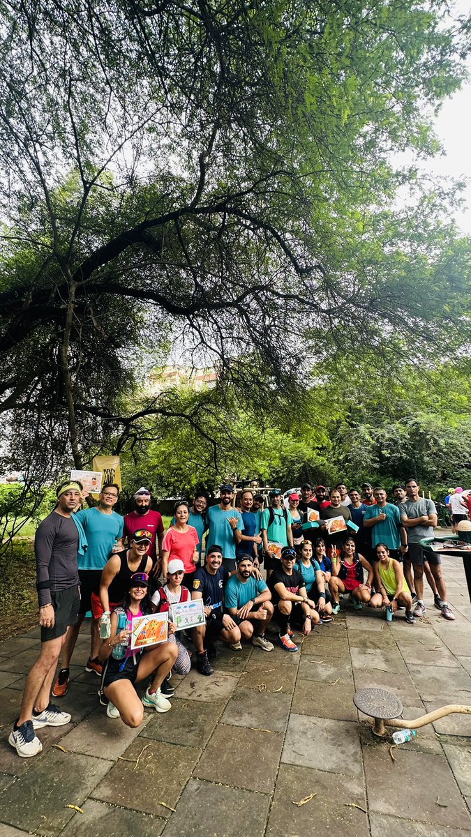 defaultrunner's tweet photo. My SUNDAY morning was better than yours :) - exploring the Sanjay Van trail with the teal tribe. Thankyou DRG for this annual running carnival. #SundayMorning #running #trail #runwithreeti https://t.co/fJVYpuaKI1