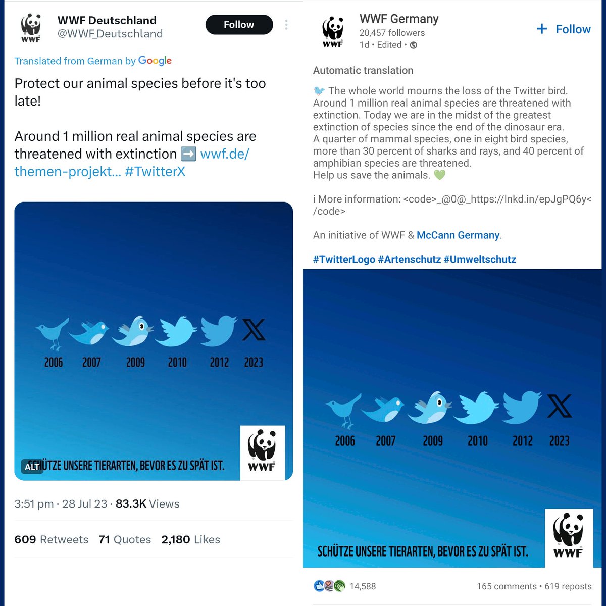 🐦Kudos to WWF for timely and imaginative work. Props to McCann Germany as well. #wildlifeconservation #WWF #McCann