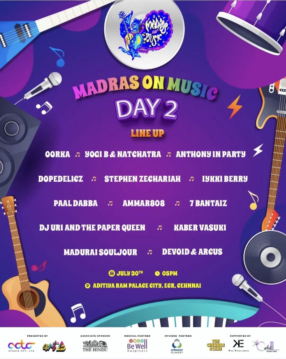 Chennai, see y’all today alongside these amazing acts 🙌🏽